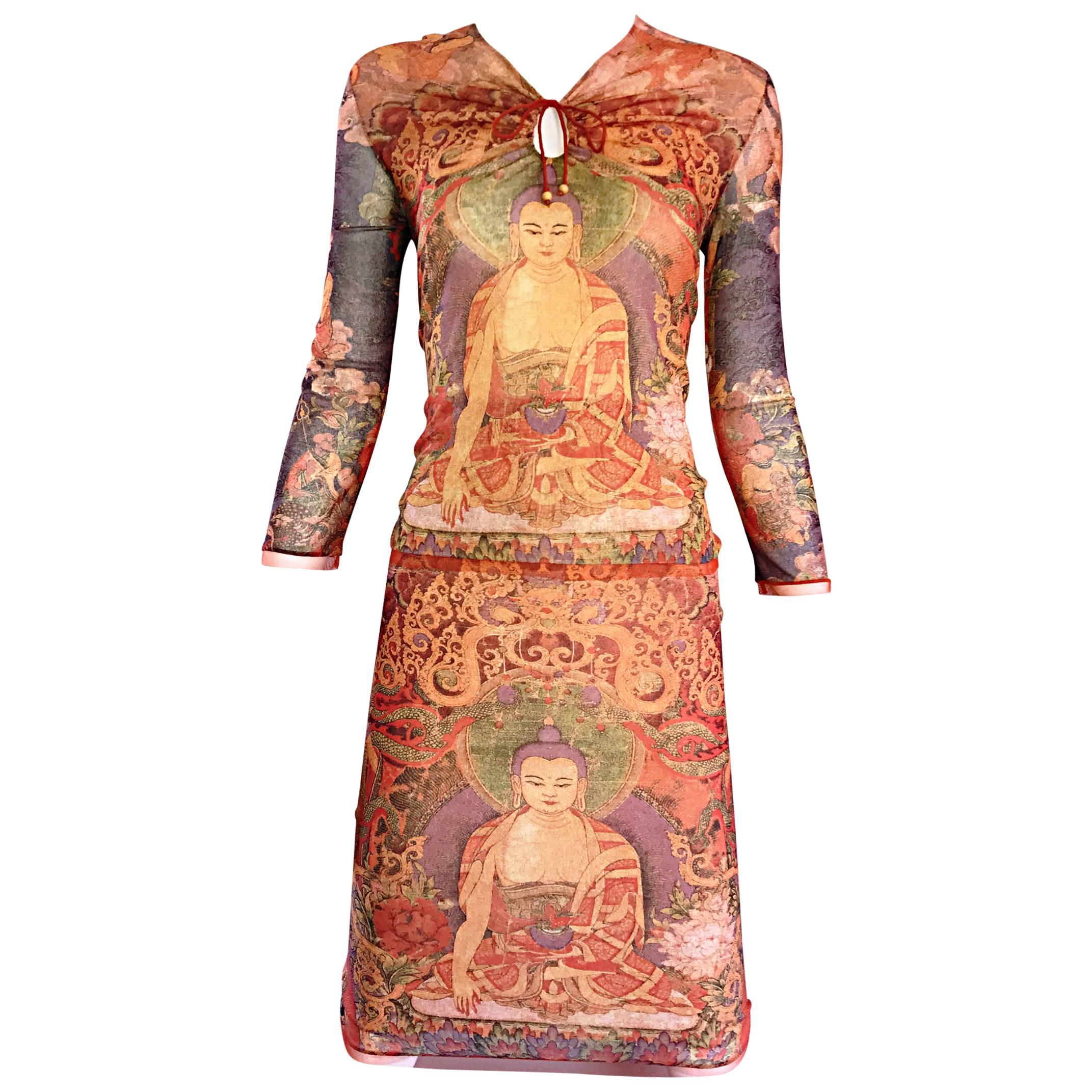 Iconic Vivienne Tam Vintage 1990s ' Buddah Collection ' 90s Rare Dress Ensemble 