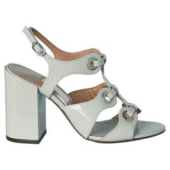 Pale grey patent leather sandals with eyelet L' Autre Chose 