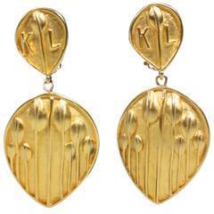 Karl Lagerfeld Leaf Drop Earrings 3