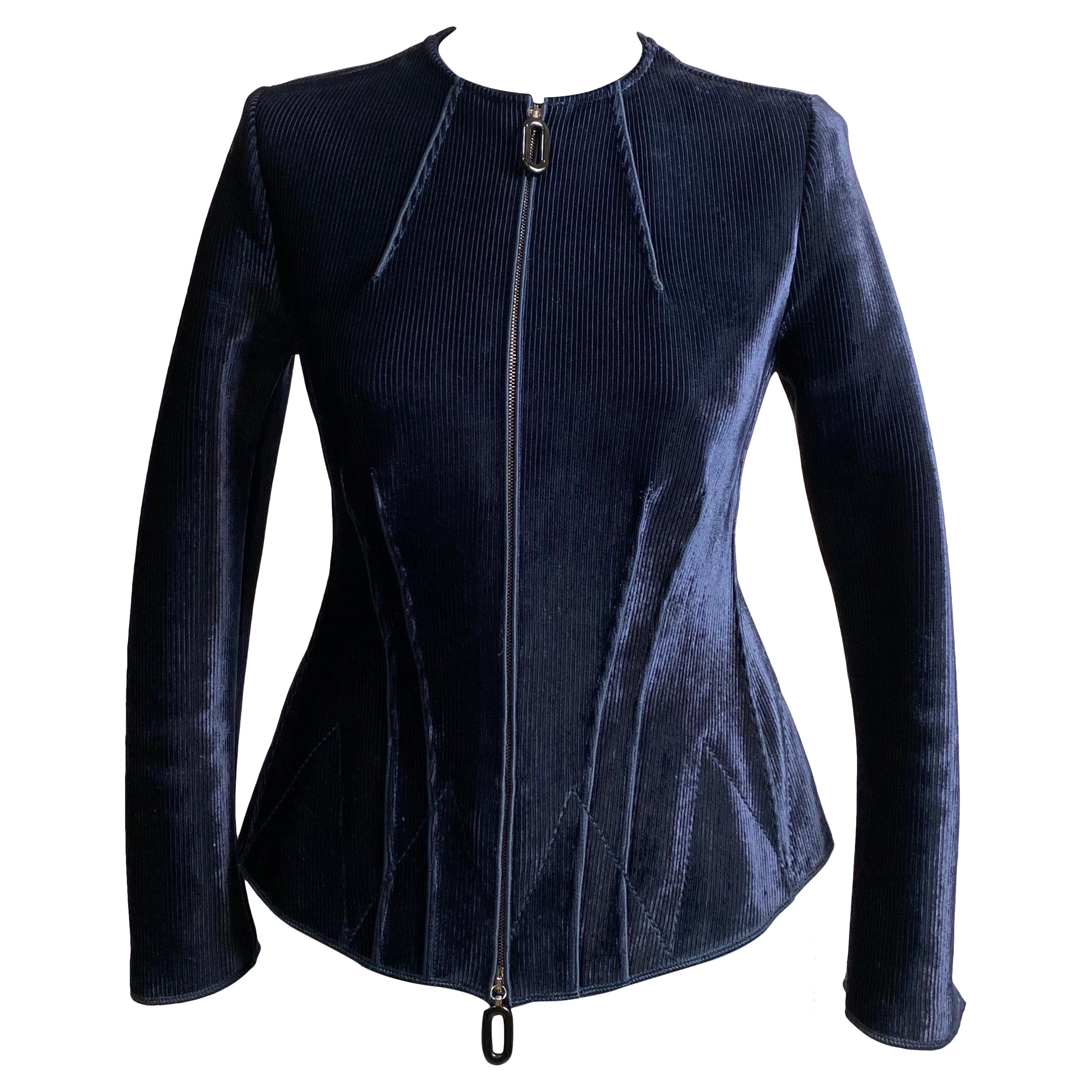 Giorgio Armani Blue Elegant Jacket For Sale