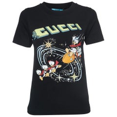 Gucci X Disney Schwarz Donald Duck Rocket Print Kurzarm-T-Shirt XXS