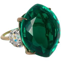 Maharajah Jewel Collection Stylish Faux Emerald Diamond Ring 9
