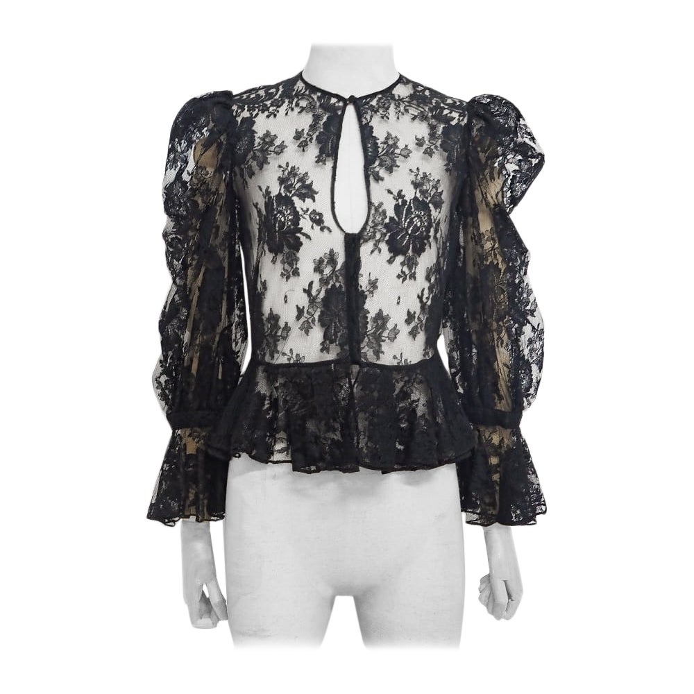 Alexander McQueen Vintage black lace shirt For Sale