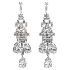 Magnificent Art Deco Style Faux Diamond Chandelier Earrings