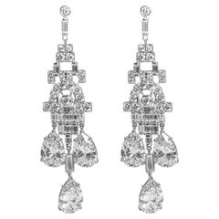 Magnificent Art Deco Style Faux Diamond Chandelier Earrings 2