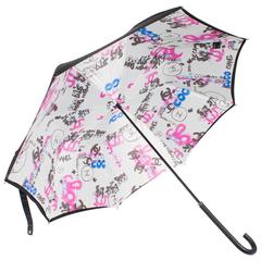 Chanel Logo Grafitti Print Umbrella - black/blue/pink/white