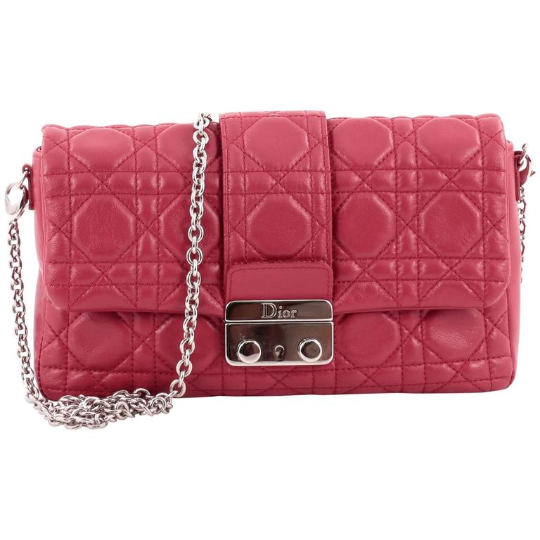 Christian Dior New Lock Pouch Cannage Quilt Lambskin Mini at 1stDibs