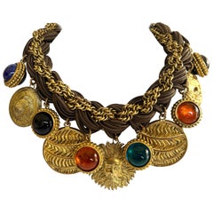 Isabel Canovas Vintage vergoldete Charm-Halskette 