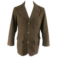 Men's LORO PIANA 44 Brown Cotton Military Pocket Coat