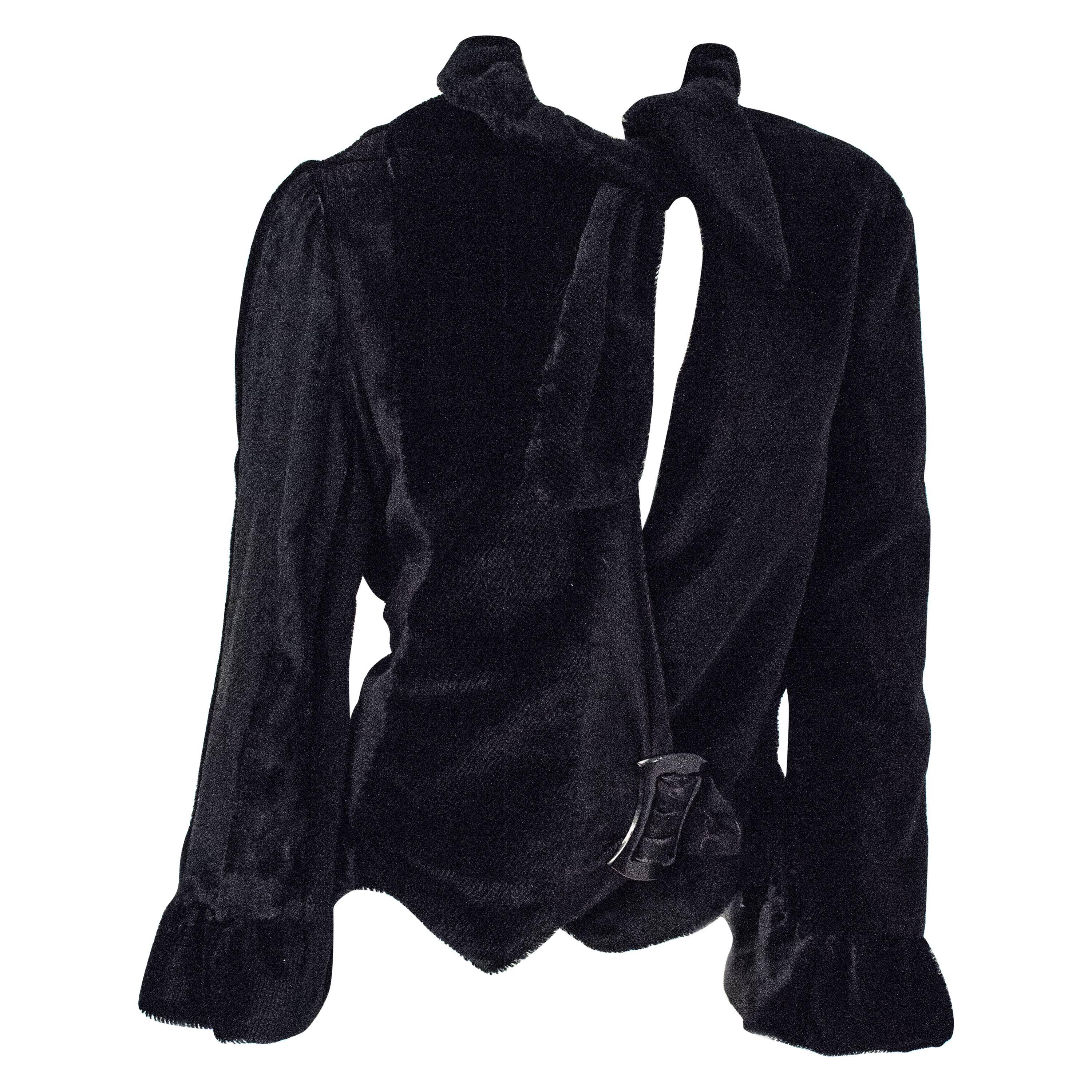 40s Black Jacket with Bell Sleeves For Sale