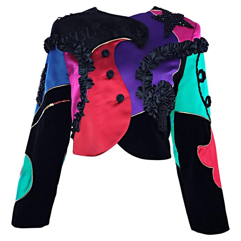 Rare Vintage Louis Feraud ' Matador ' Cropped Sequined Circus Jacket Bolero at 1stDibs | louis 