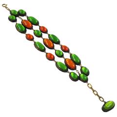 Green Orange Talosel Bracelet executed by the Workshop of Line Vautrin 1