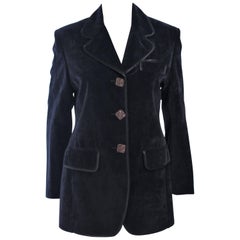 CHRISTIAN LACROIX Black Velvet Jacket with Silk Trim Size 40