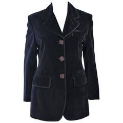 CHRISTIAN LACROIX Black Velvet Jacket with Silk Trim Size 40 8