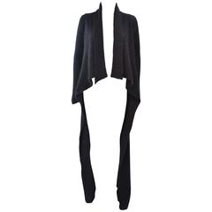 RICK OWENS Brown Knit Draped Sweater Size Small 7