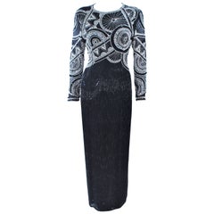 OLEG CASSINI 'Black Tie' Beaded Gown Size 6