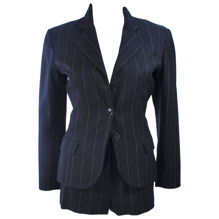 ALAIA Black Pinstripe Short Suit Size 0 For Sale at 1stdibs