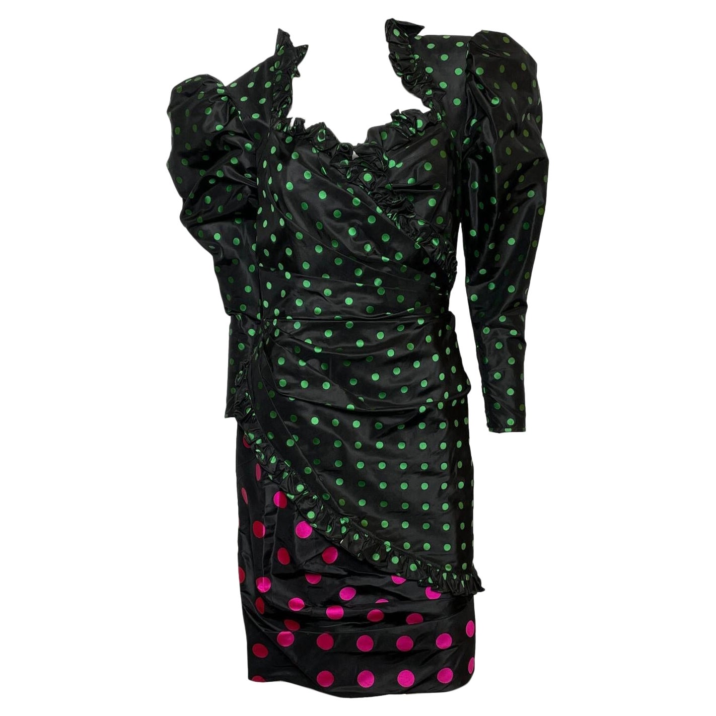 1960s Ungaro Parallele Quirky Dot Dress