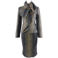 vivienne westwood Grey / brown Mohair Blend Skirt Suit