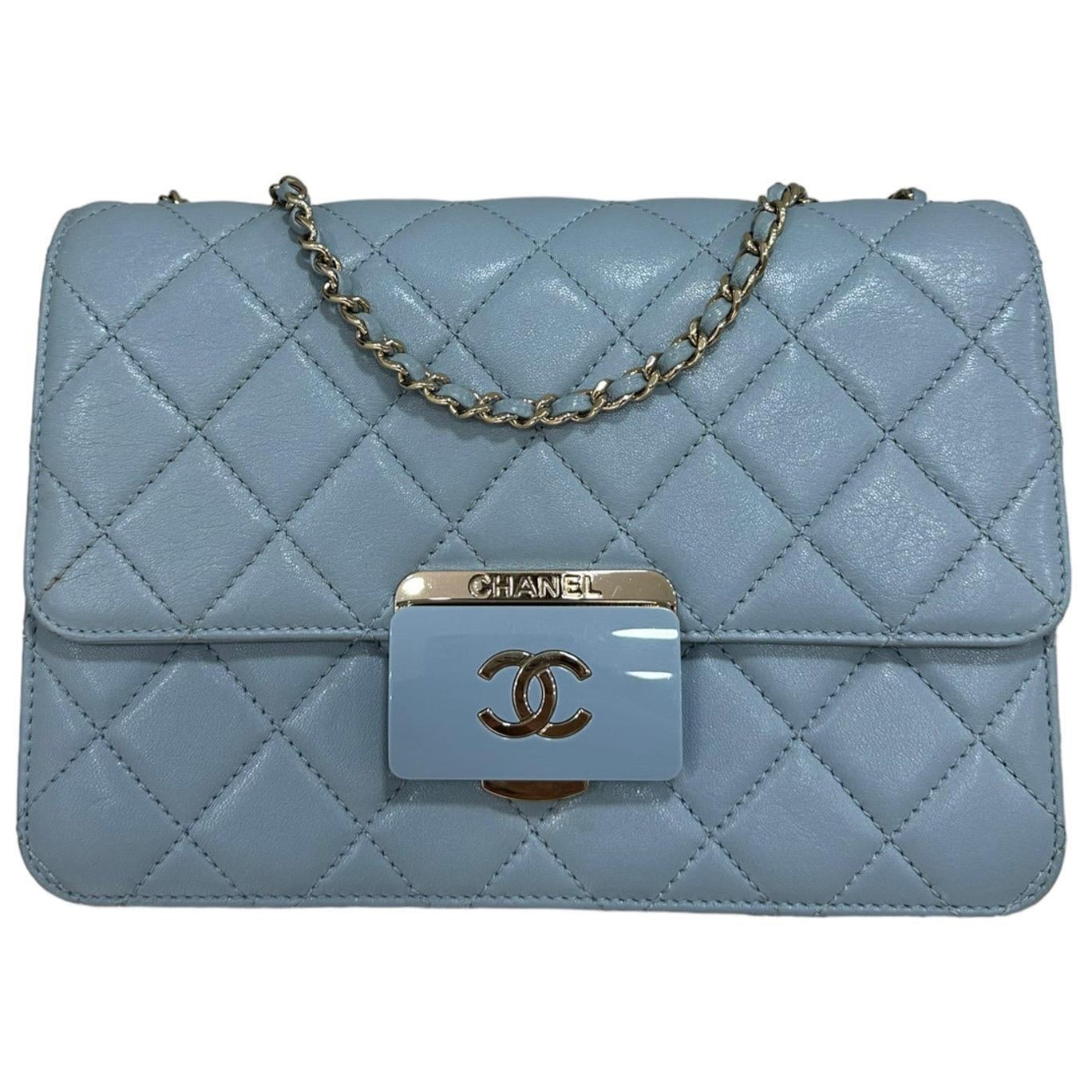 Borsa A Tracolla Chanel Timeless Chic Azzurra 2016/2017 For Sale