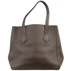 Hermes Taupe Grained Leather Tote Bag.