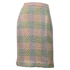 Vintage Chanel 1990’s Pastel Boucle Tweed Skirt - Size 42 