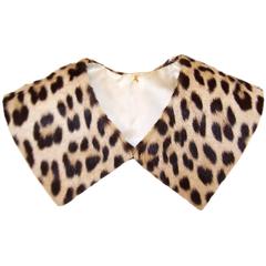 Retro 1950's Leopard Print Fur Collar