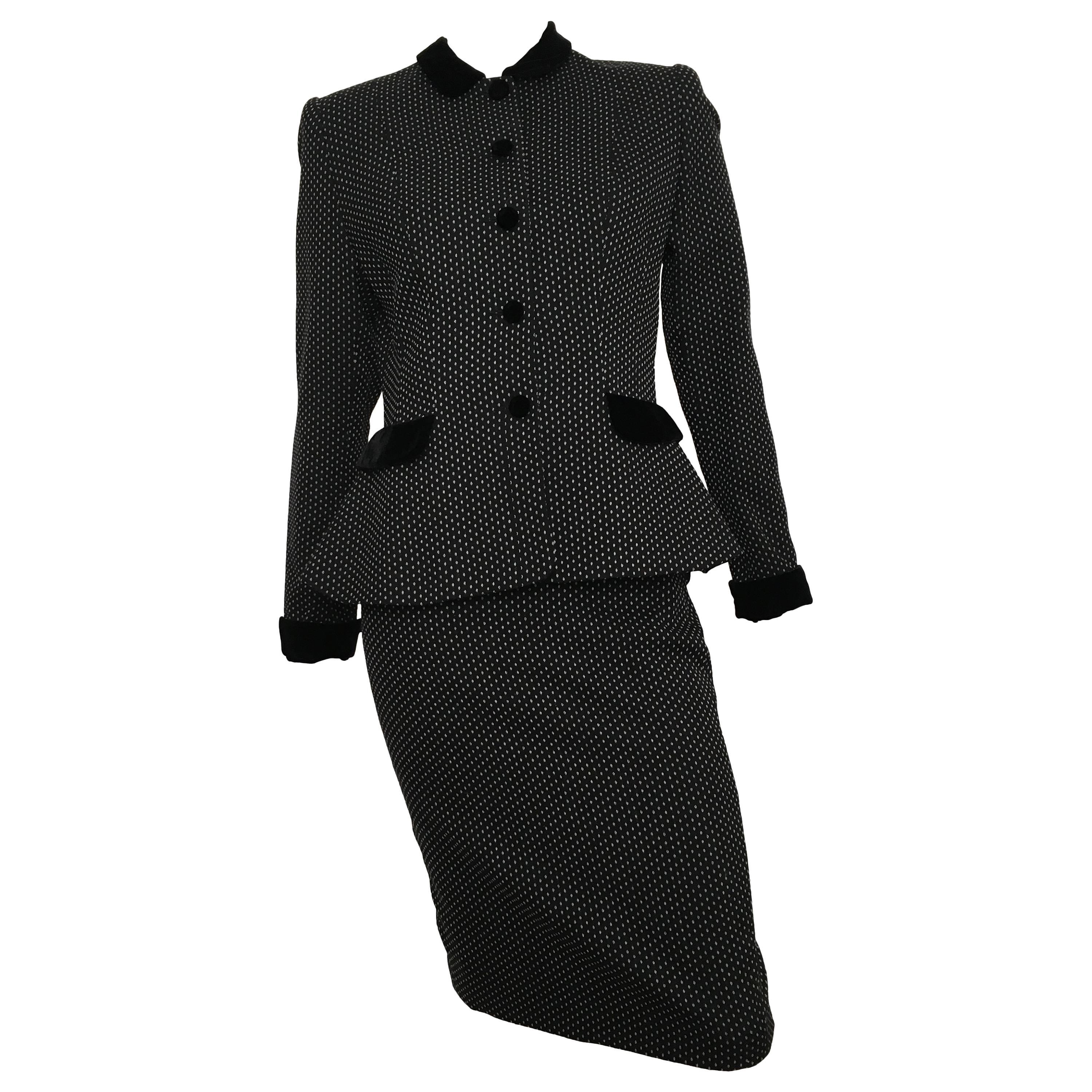 Norma Kamali Black Skirt Suit Size 4. For Sale at 1stDibs | suits norma