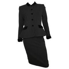 Vintage Norma Kamali Black Skirt Suit Size 4.