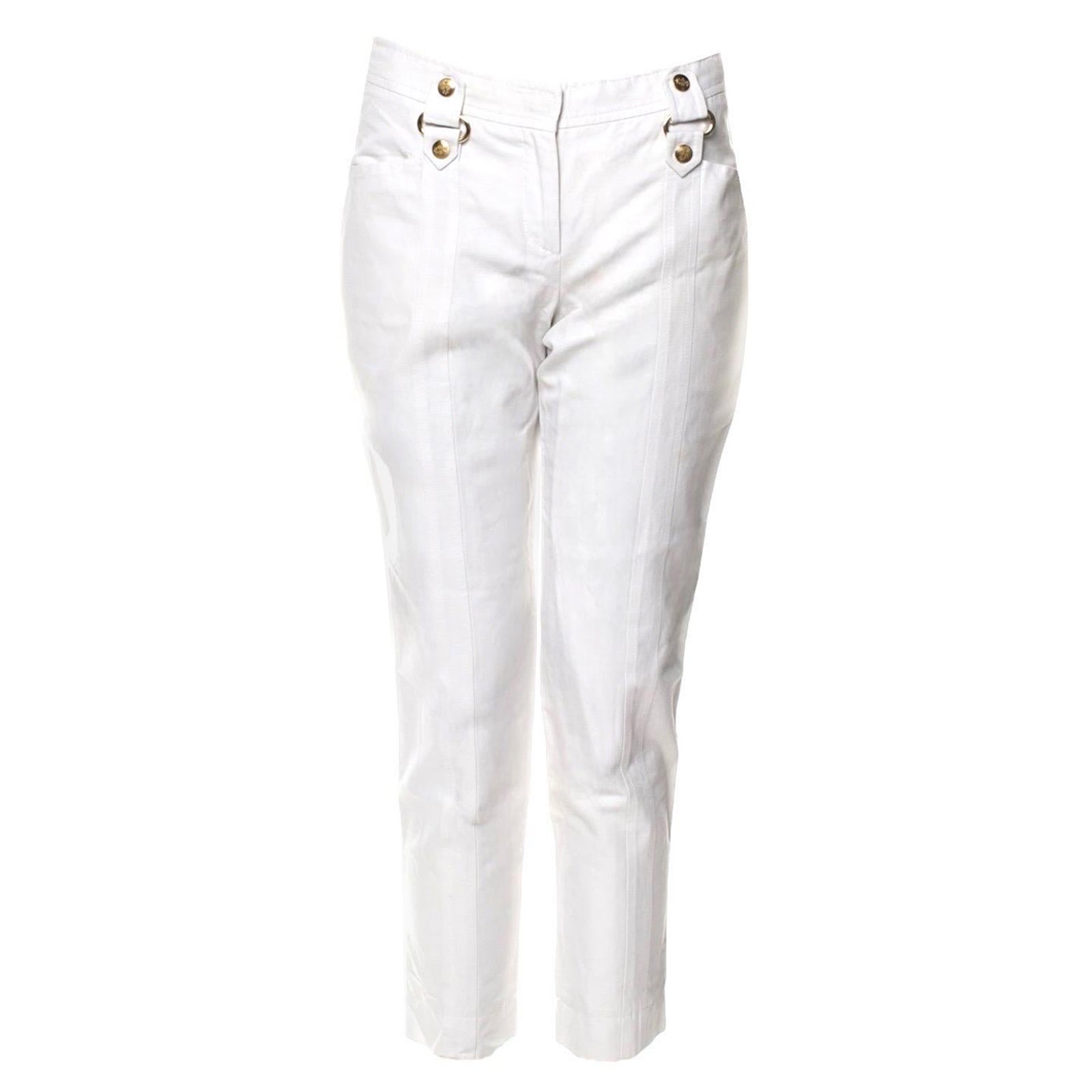 UNWORN Emilio Pucci Classy White Pants Trousers 42 For Sale