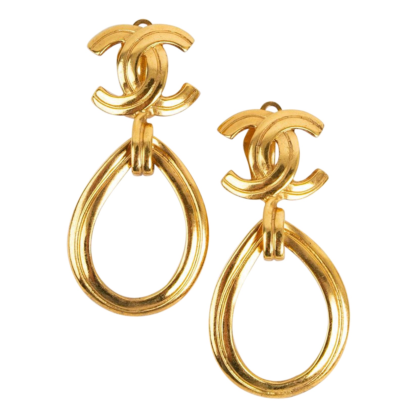 Chanel Golden Metal Clip-on Earrings Spring, 1996