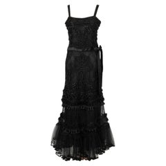 Valentino Schwarzes Spitzenkleid, ca. 2010