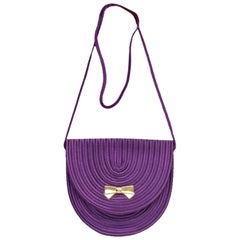 Vintage Nina Ricci Small Clutch in Purple Passementerie