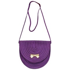 Retro Nina Ricci Small Clutch in Purple Passementerie