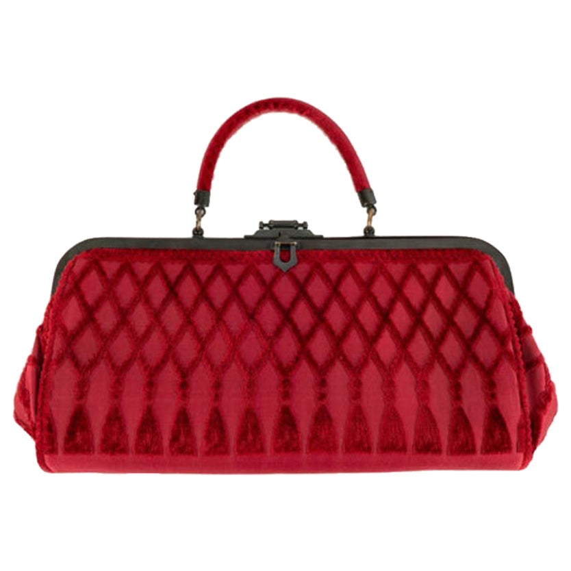 Roberta Di Camerino Red Velvet Bag For Sale