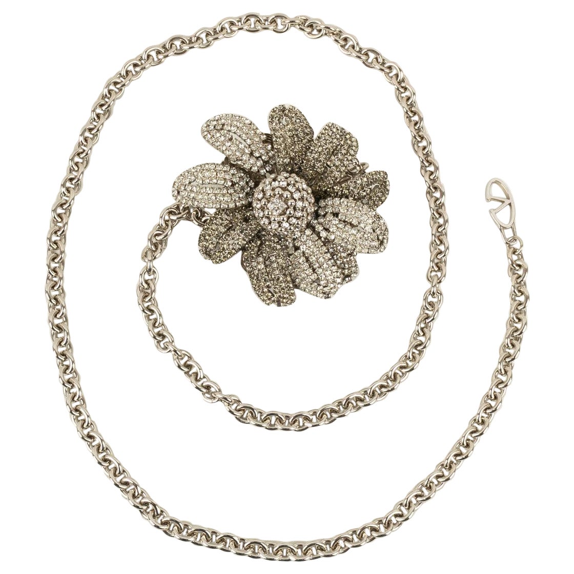 Valentino Necklace in Silver-Plated Metal For Sale
