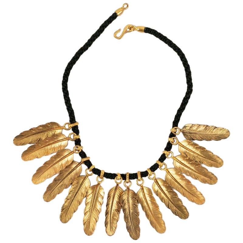 Yves Saint Laurent "Feather" Short Necklace For Sale