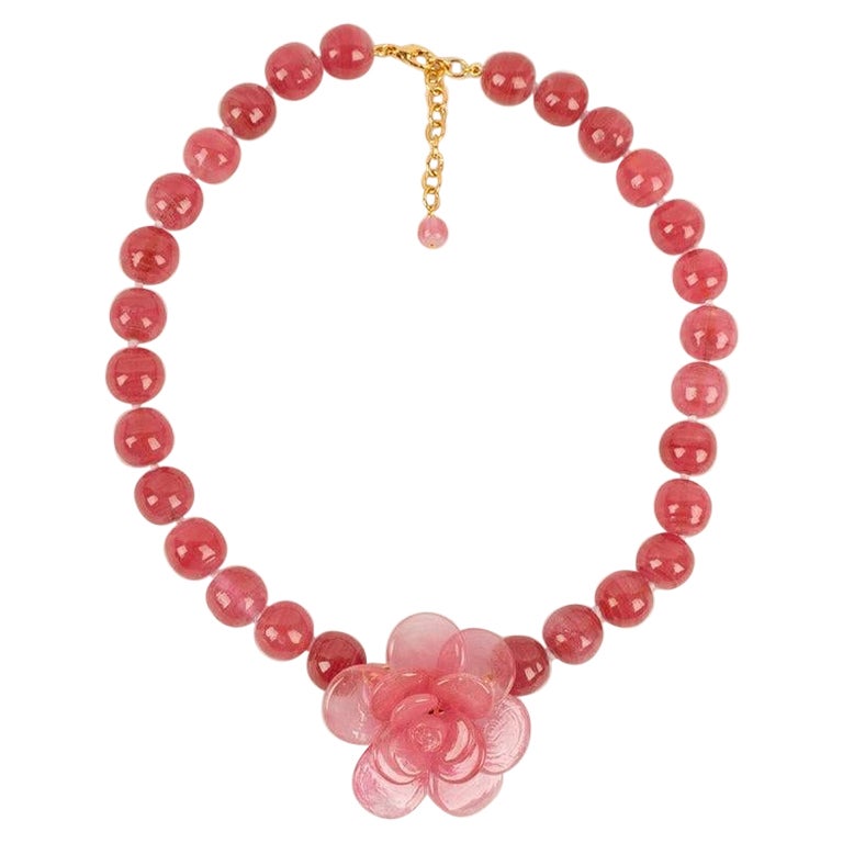 Augustine Pink Camellia Necklace For Sale