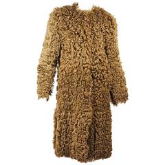 Camel Burberry Prorsum Shearling Coat