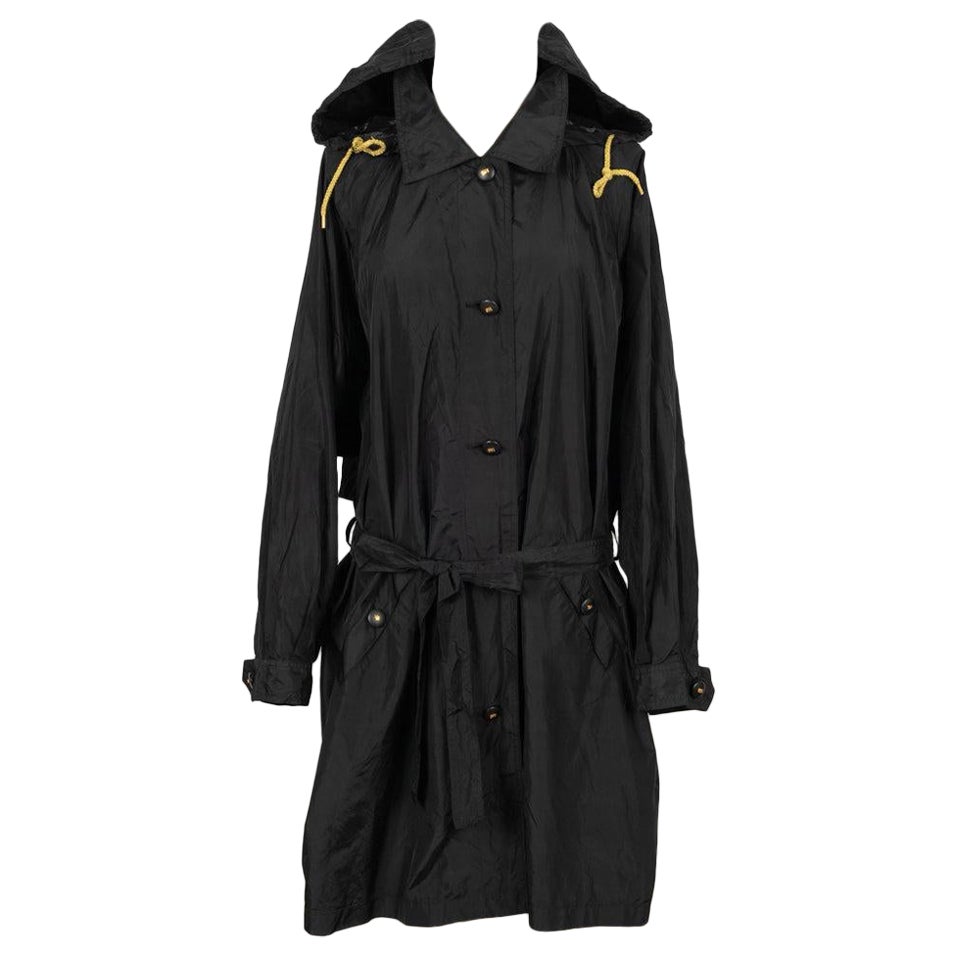 Sonia Rykiel Black Nylon Raincoat For Sale