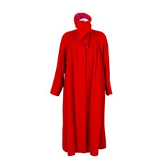 Retro Lanvin Red Woolen Coat with Pink Jersey