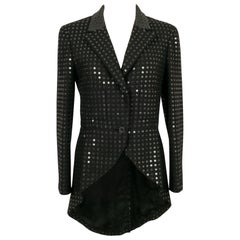 Veste Chanel en laine noire cousue avec des sequins transparents, 2002