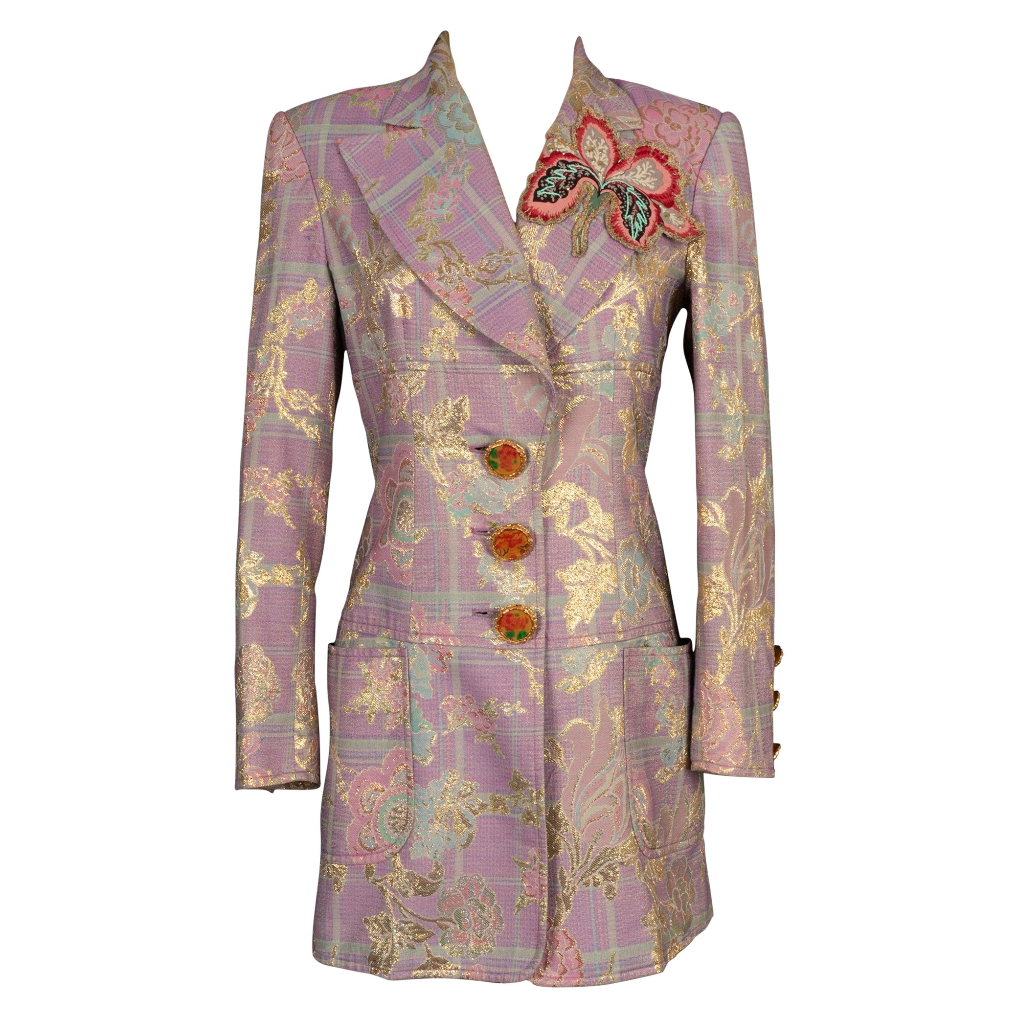 Christian Lacroix Embroidered Jacket Enhanced with Lurex Yarns, 1990s For Sale