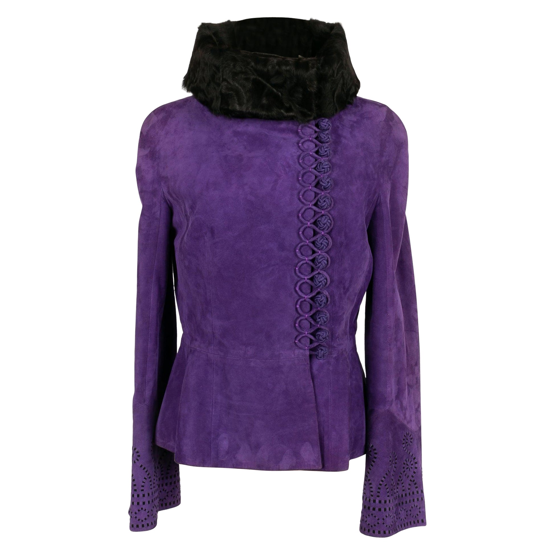 Dior Jacket in Lambskin and Astrakhan Collar, 2009 For Sale