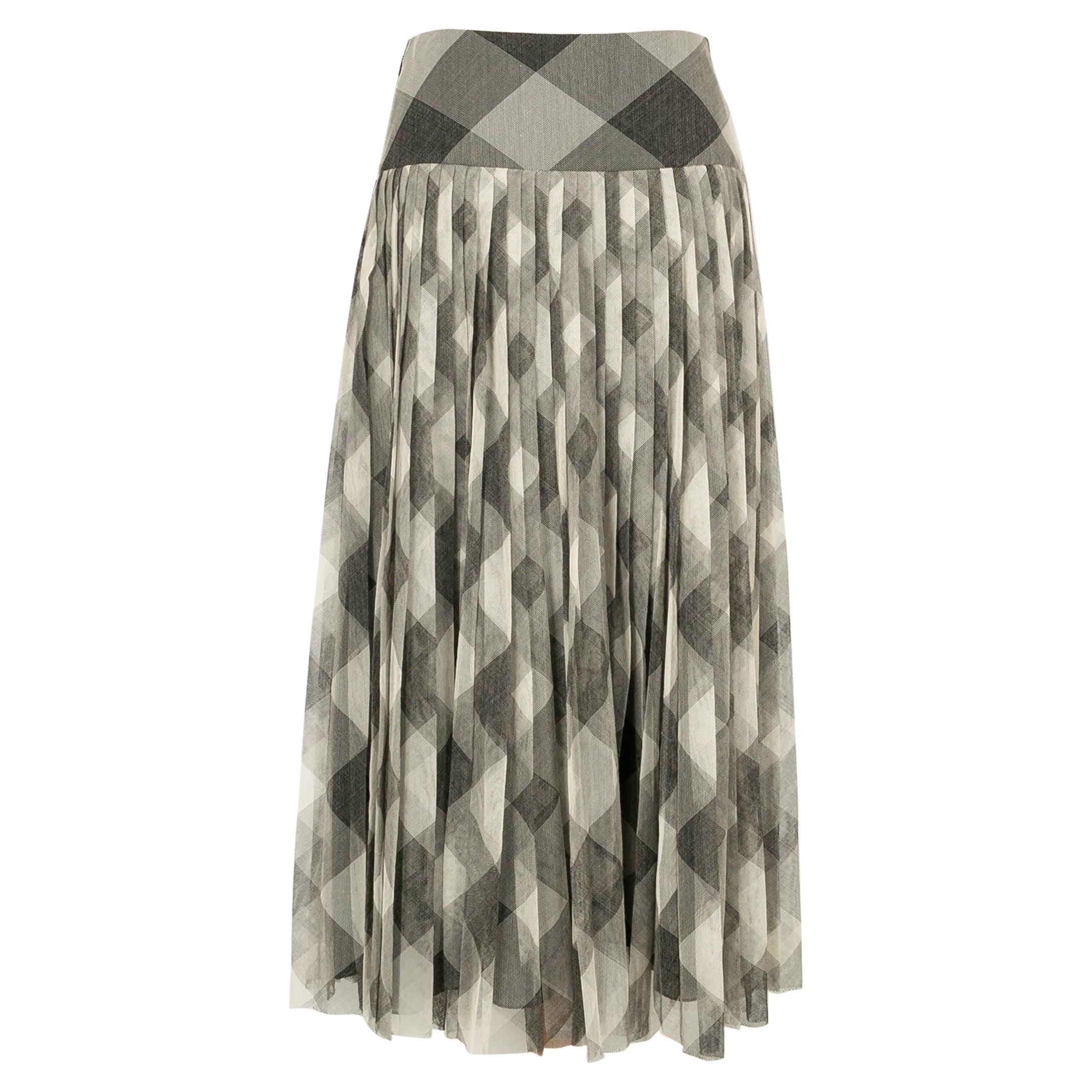 Dior Skirt in Grey-Tone Blended Cotton For Sale