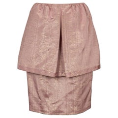 Nina Ricci Skirt in Pink Cotton Enhanced with Gold