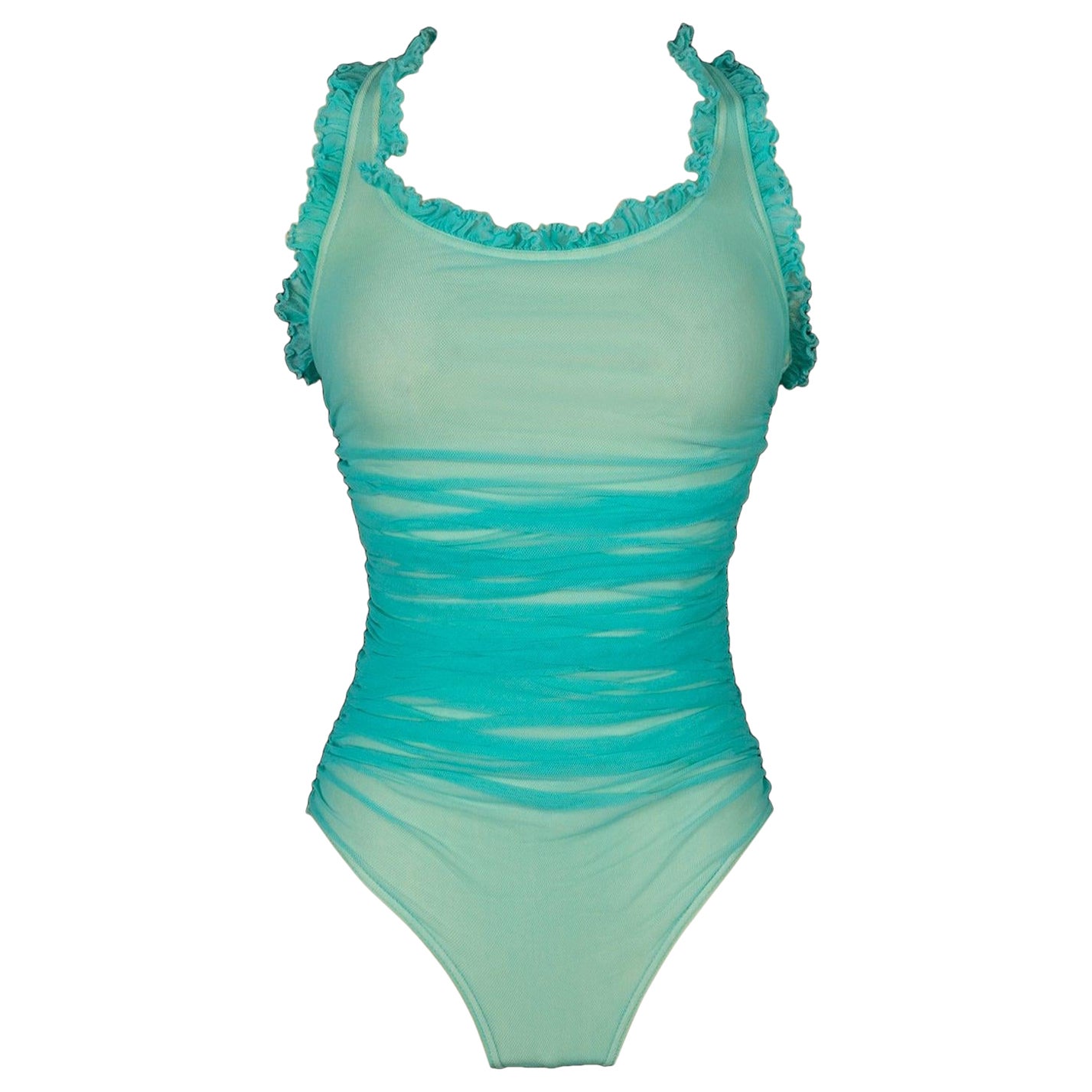 Chanel Turquoise Swimsuit / Bodysuit, 2001 For Sale
