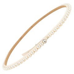 Used Chanel Belt in Leather and Costume Pearly Beads, 2014