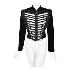 1991 Jean Paul Gaultier Documented Cher Worn Black Velvet Corset Cage Jacket
