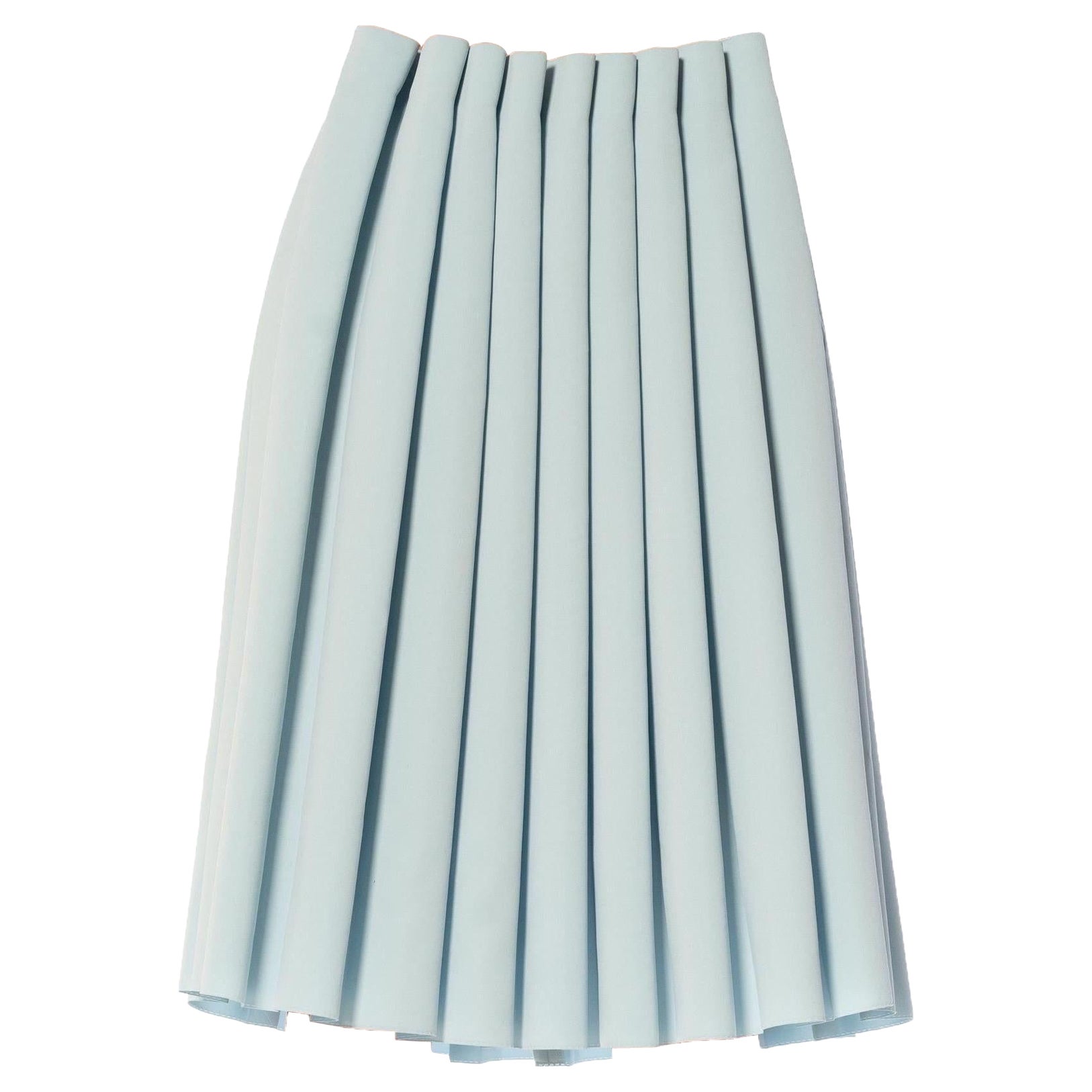 2000S ISSEY MIYAKE Jupe plissée en coton bleu poudre